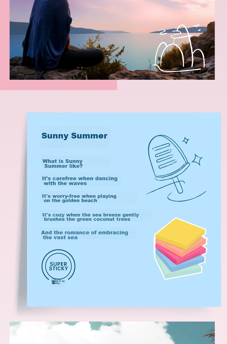 3M Sticky Notes, Memo Pads/Note Paper/Notepad, Office Supplies, School Supplies Stationery, Dureader Fun Series Blue Earth 5 Colors 654-5SST R4 10