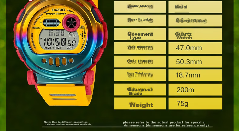 Casio Men's G-SHOCK Watch, Student Fashion Sports Digital Japanese/Korean Style Watch, Gift for Boyfriend G-B001MVA 22