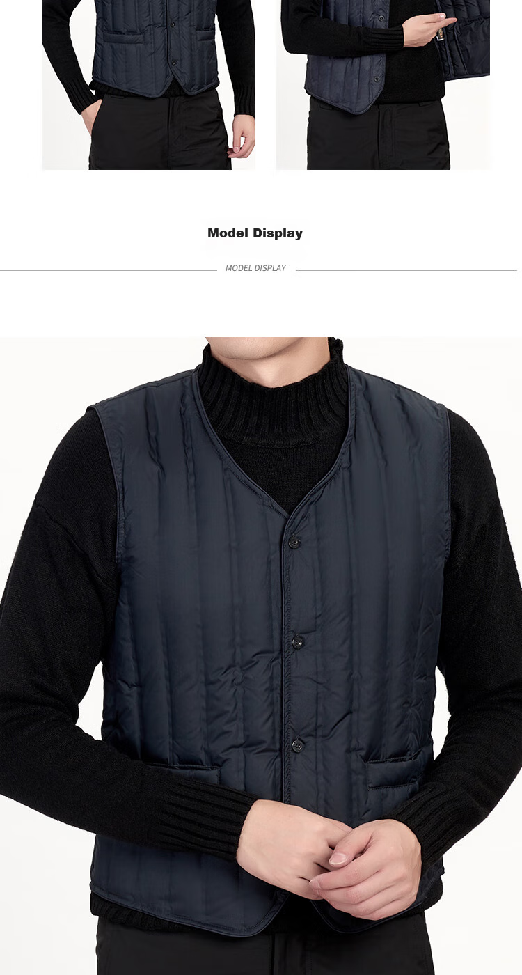 SNOWFLYING Autumn And Winter Men's down Vest, Warm down Waistcoat Jacket, Casual Inner Wear for Middle-Aged And Elderly, down Inner Lining 8