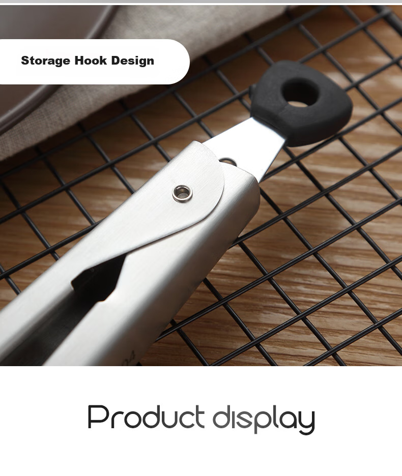 Onlycook 304 Stainless Steel Multifunctional Tongs for Grilling Meat, Steak, Food, Bread, Extended And Thickened, Heat-Resistant Tongs 9