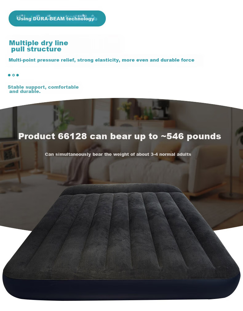 INTEX Built-In Electric Pump USB Port Three-Person Automatic Inflatable Mattress Nap Tent Pad Moisture-Proof Mat Folding Bed 66129N 3