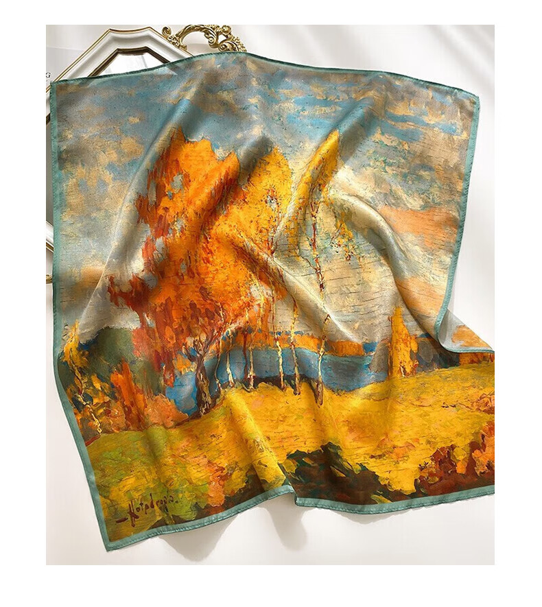 Hangsifu Silk Scarf, Mulberry Silk Neck Scarf, Square Scarf, Mother's Birthday Gift, Ladies' Gift Box, Practical Holiday Mid-Autumn Festival Gift 19