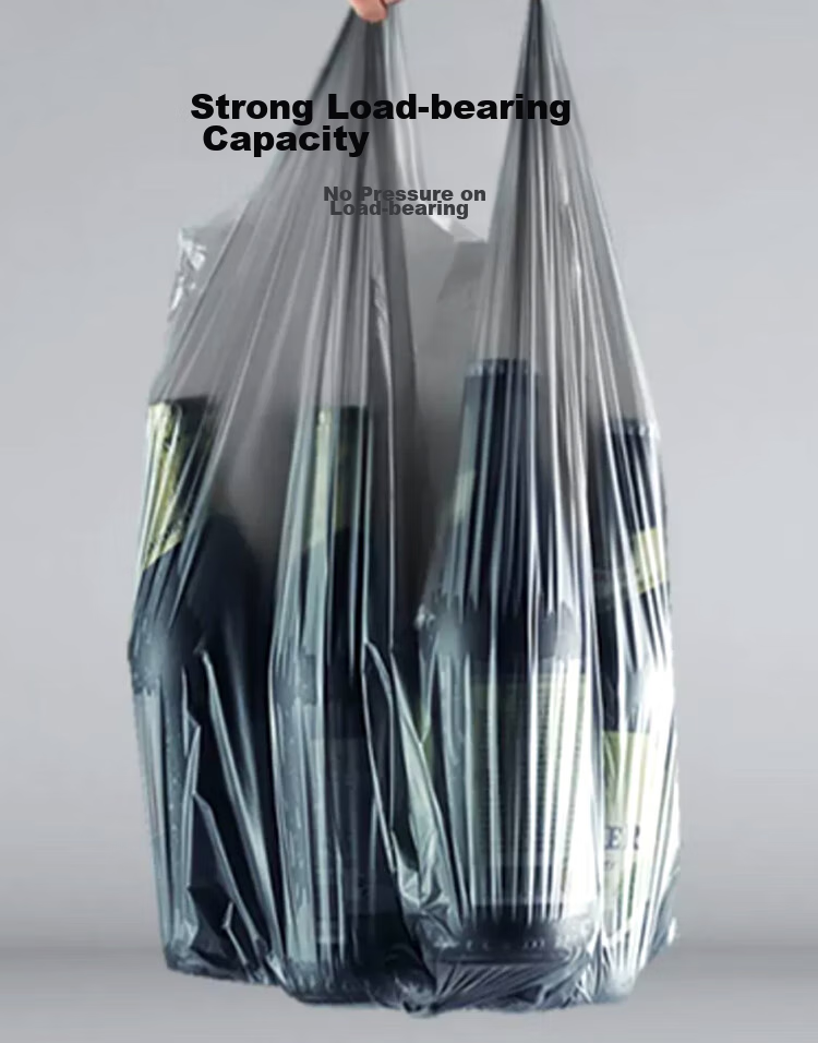 Lahong Steel Bag Vest Garbage Bags, Silver, 45*60cm, 180 Pieces, 1 Mil Thickness, Household Thickened Handheld Plastic Bags, Kitchen Medium Size 10