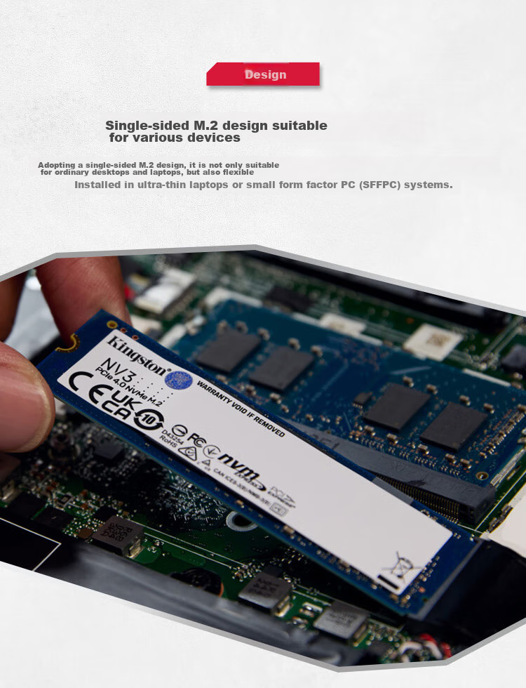 Kingston 2TB SSD M.2 (NVMe PCIe 4.0×4) NV3 Series, Read Speed 6000MB/s, AI Computer Accessory 4