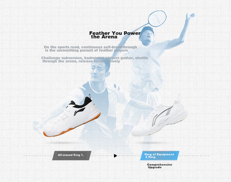 Li-Ning Badminton Shoes All-Round King V2.0 Unisex Shock-Absorbing Non-Slip Training Sports Shoes, Standard White/purple, Size 36 3