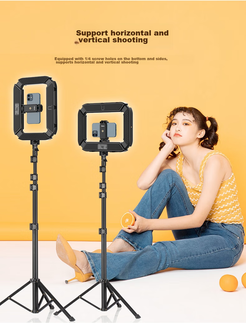 Ulanzi U200 Handheld Ring Light with Dual Color Temperature, for TikTok Live Streaming, Tattoo, Manicure, Eyelash Extension, Photography, Mobile And Mirrorless Camera Lighting, Rabbit Cage Live Streaming Stand 12