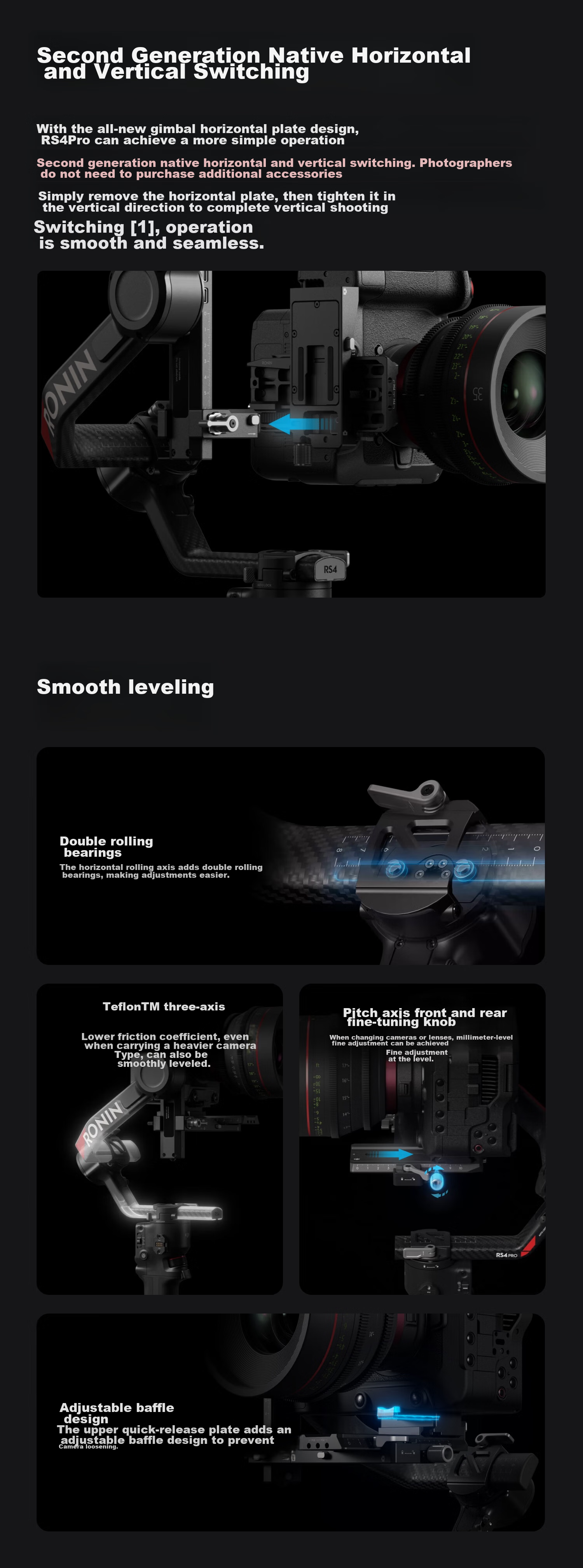 DJI RS 4 Pro, Handheld Gimbal Stabilizer, Three-Axis Anti-Shake Handheld Shooting Stabilizer, 4.5kg Load Capacity, Flagship Professional Model 4