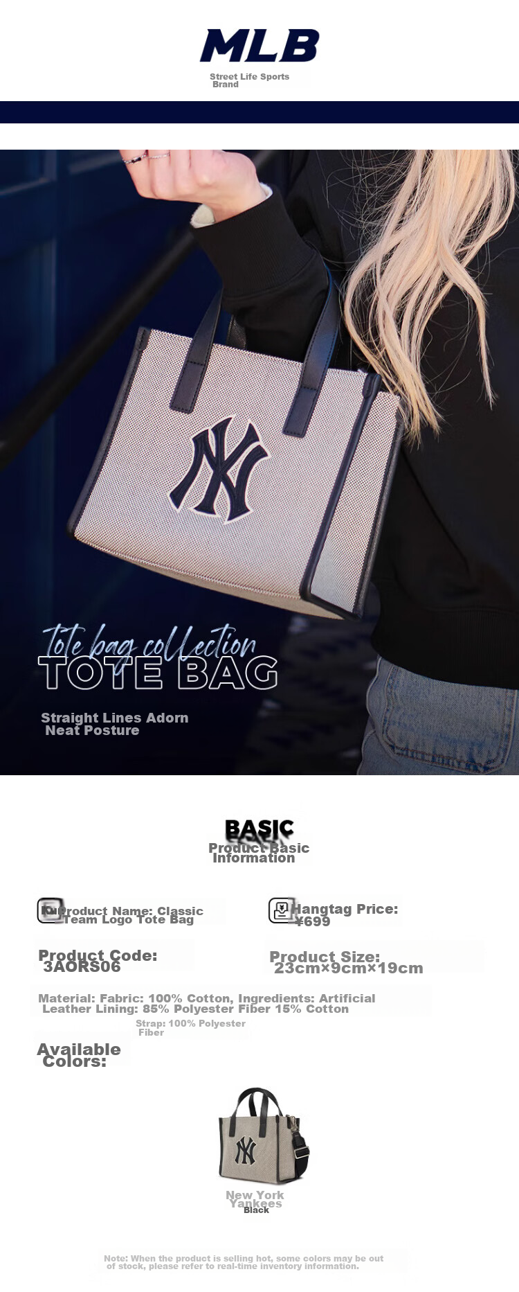 MLB Official Handbag Tote Bag, Unisex Casual Outdoor Shoulder Bag Crossbody Bag, Birthday Gift 1