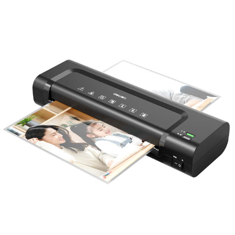 Deli A4 Laminator for Home Office Use, Photo Laminating Machine, Small Commercial Photo Laminating Machine, Solid Laminating Roller, Non-Stick Film, Suitable for Students, A4 And Smaller Laminating Pouches 14375