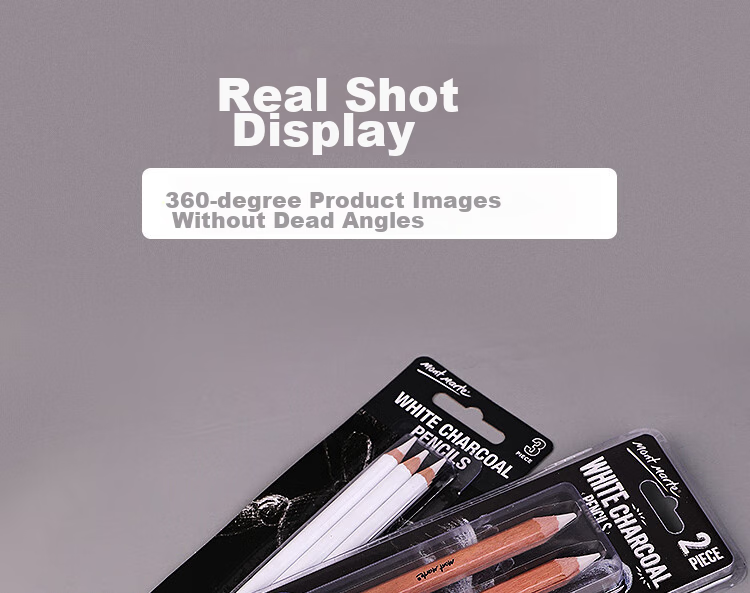 Mont Marte White Sketch Charcoal Pencils, 2-Pack, Art Charcoal Drawing Pencils, Sketching And Outdoor Drawing Highlighters, Specialized for Art Students, Thick Charcoal Pencils for Drawing, MPN0097 Art Sketching 20