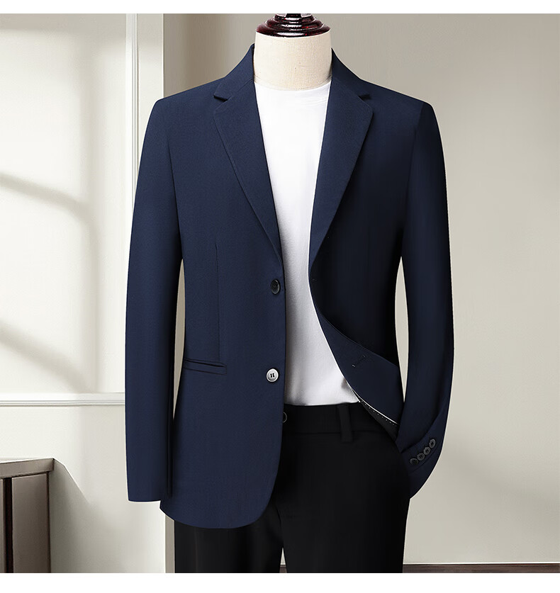 ROMON Men's Slim Fit Spring Autumn Business Youth Blazer Casual Single-Breasted Suit Jacket Formal Workwear Coat 6