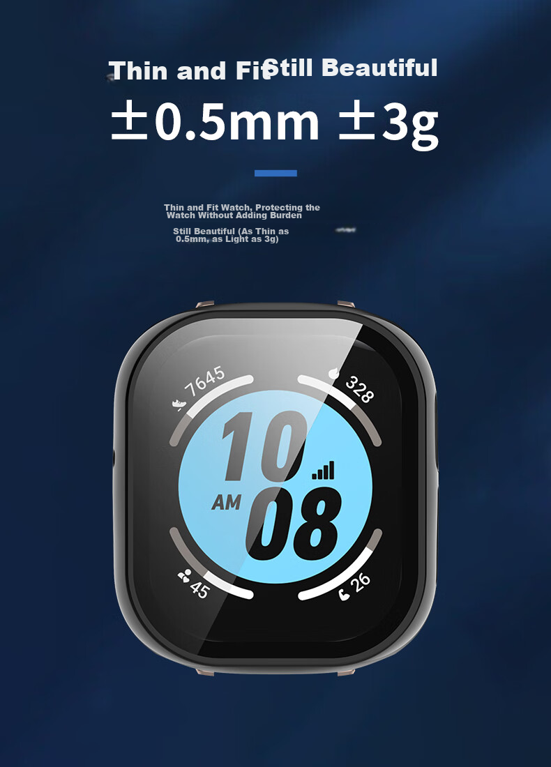 KMaxAI Protective Film And Case for Honor Watch 4, All-In Full Coverage, HONOR Watch 4 Dial Protector & Screen Film, Scratch-Resistant Hard Case, Anti-Fingerprint Tempered Glass Film, Transparent 9