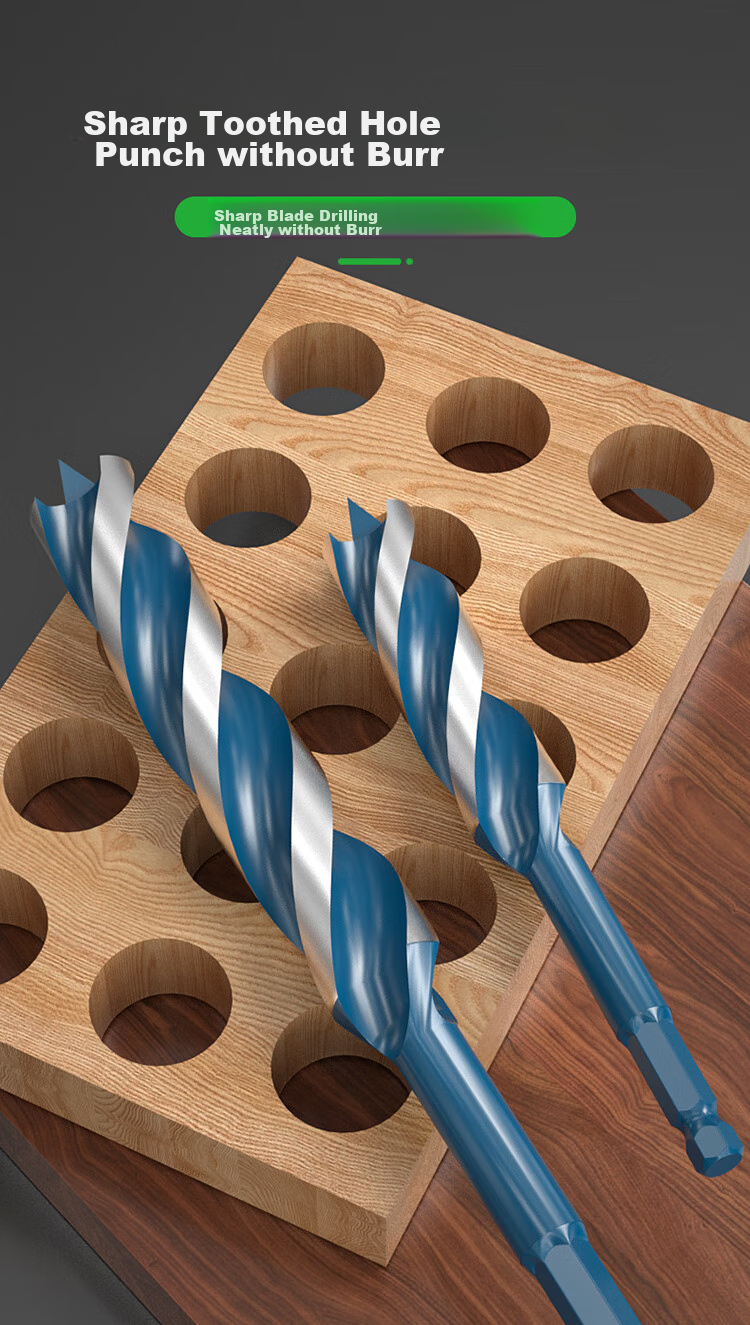 Baolian Woodworking Drill Bit, Super Hard Hexagonal Shank Twist Drill Bit, Electric Drill Hole Cutter for Wood Boards, Doors, Lock Installation And Hole Making Tool 8