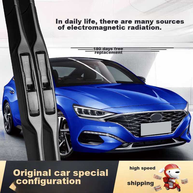 Deyun Beijing Hyundai Fiesta Windshield Wipers for 2019-2025 Models, Original Factory Equipment, 2020 Model Specific, Boneless Rubber Strips, 1 Pair
