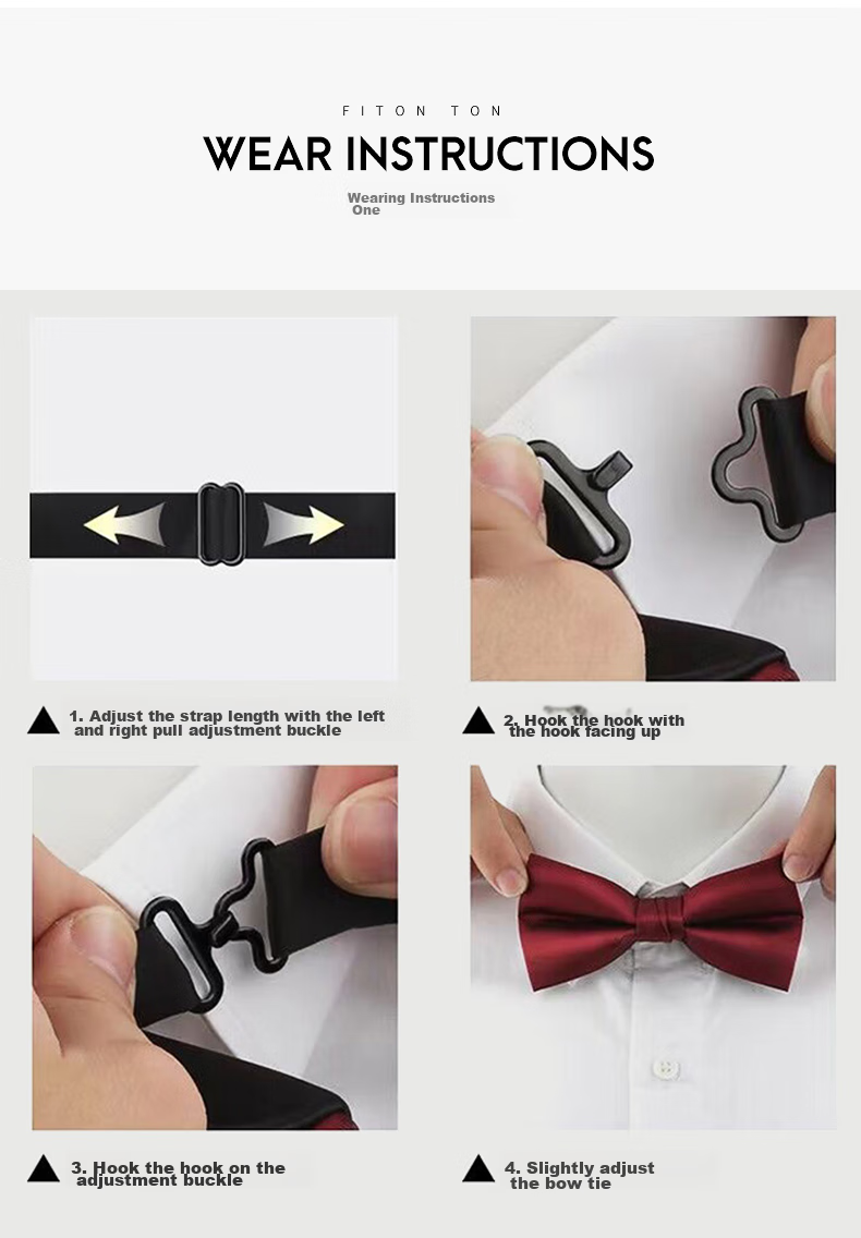 FitonTon Wedding Banquet Bow Tie for Men, Business Groom's Bow Tie, Gift Box Set for Boyfriend, New Year And Valentine's Day Present 13