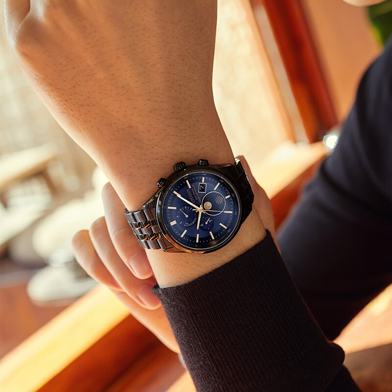 CITIZEN Watch for Men, Japanese And Korean Style, Skyhawk Series, Eco-Drive, Radio-Controlled Steel Band, Gift for Boyfriend, BY1035-56L