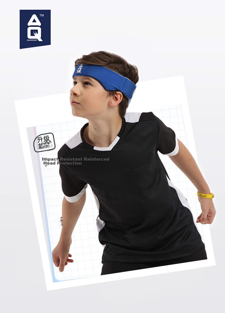 AQ Youth Children Sports Head Guard, Foot Basketball Volleyball Anti-Collision Fall Protection Headband C50101, Classic Blue, Size M 1