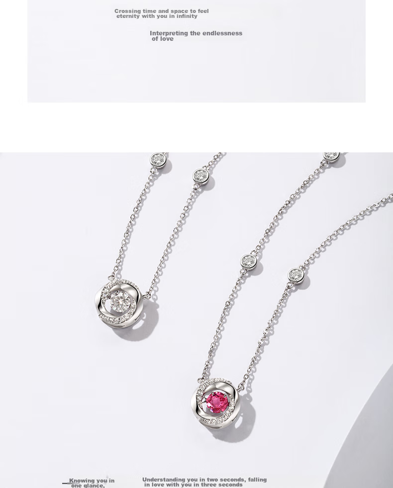 Fanci Three-Second Heartbeat Silver Necklace for Women Luxury Pendant Clavicle Chain Birthday Gift for Girls 5