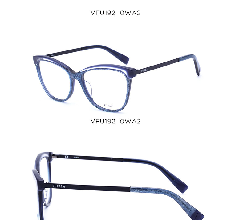 Furla Full-Rim Women's VFU192 Commuter Myopia Optical Glasses Frame Optical Eyewear 540700 Glossy Black 3