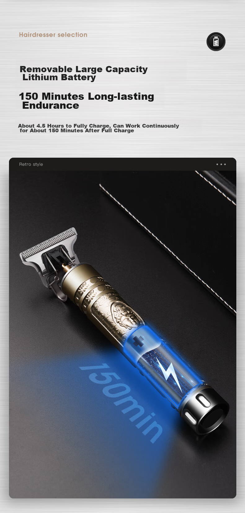 AUX Hair Clipper, Electric Trimmer for Adults, Shaving And Styling Tool, Carving Electric Push Cutter, Hairline Trimmer, Head Shaver, Bald Head Gadget, Hairdressing Device 8
