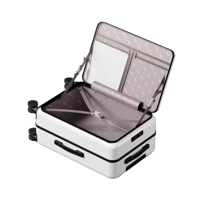 DULA Side-Opening Multifunctional Luggage, Large Capacity Business Suitcase, Trolley Case for Men And Women, Travel Carry-On, Bright Moon White, 20 Inches