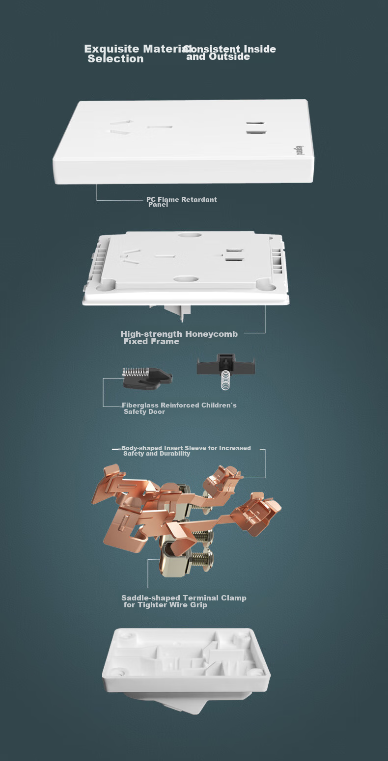 LEGRAND Switch Socket Panel, Yijing Series Deep Sand Silver Gray, Wall Socket, Five-Hole with Switch (Dual Control) 10