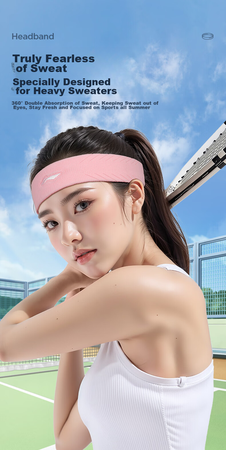 Li-Ning Li-Ning Sports Headband for Women And Men, Sweat-Absorbing Headband, Sweat-Stopping Headband, Running Sweat-Guiding Headband, Forehead Protection Headband, Hair Tying Headband, Fitness Equipment 3