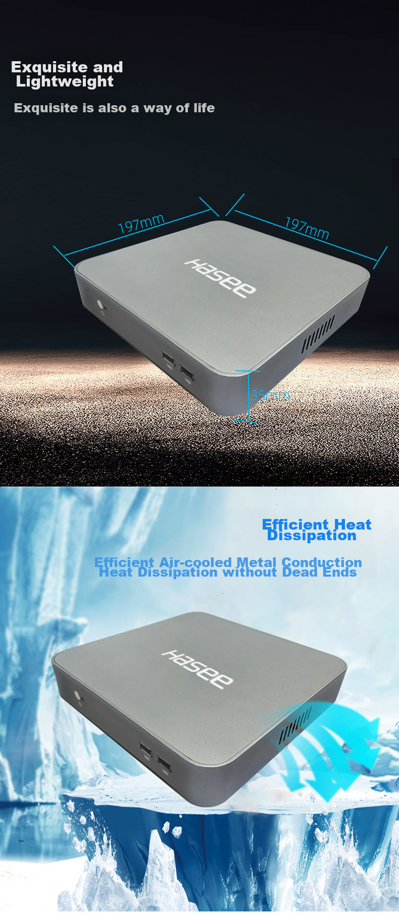 HASEE Zhanshen Mini R78S Mini Desktop Computer, Office Mini PC (R7-8745HS, 16GB RAM, 512GB SSD, WIFI, Windows 11) 6