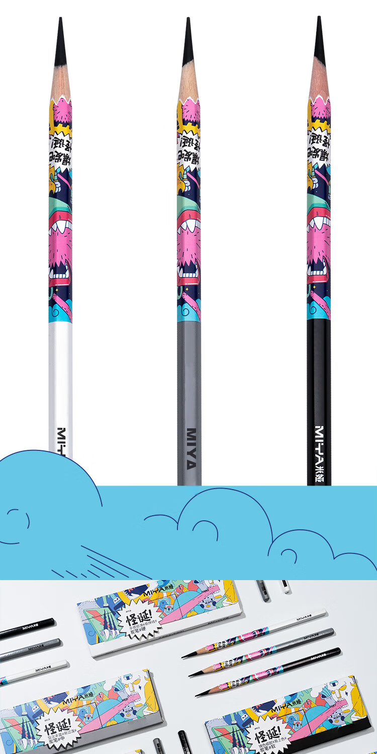 MIYA Colorful Gothic Hexagonal Sketching Pencils, Set of 8, Drawing Pencils for Art Students, Soft to Medium-Hard Charcoal Pencils for Art Sketching And Outdoor Painting 6