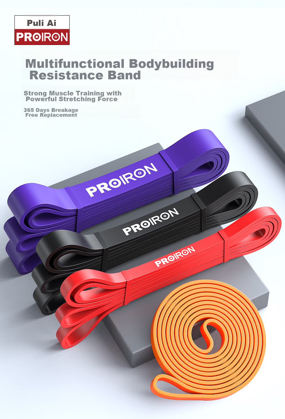 PROIRON Pull-Up Assist Band, Elastic Resistance Band for High School Entrance Exam Preparation And Strength Training, Single Bar Aid, 15-25kg 1