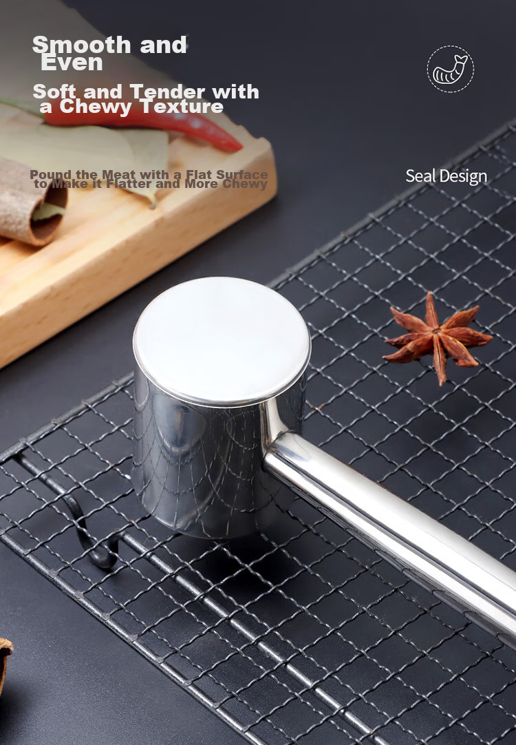 BJ 304 Stainless Steel Meat Tenderizer, Steak Mallet, Meat Chopper, Home Use Meat Tenderizer, Meat Tenderizing Tool 7
