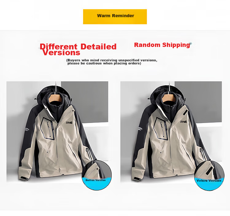 JEEP SPIRIT Men's Autumn And Winter Hooded Jacket, Outdoor Three-In Sportswear, Khaki, 2XL 12