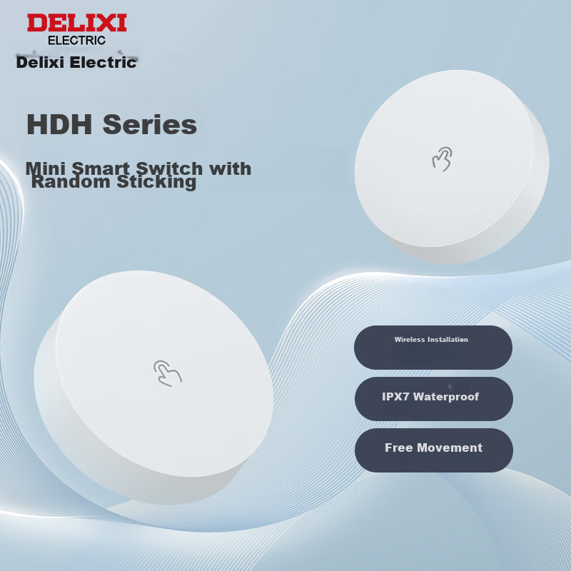 DELIXI Wireless Remote Control Switch Wired-Free And Network-Free Light Intelligent Switch Single Mini Adhesive Hook
