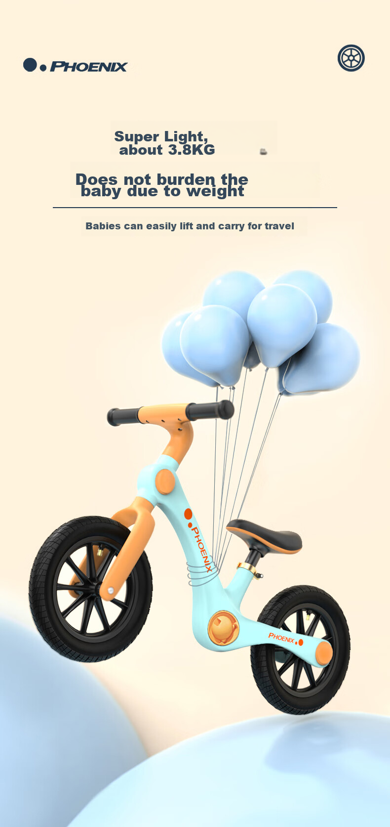Phoenix Children's Balance Bike for Ages 2-6, Toddler Walker, Kids' Balance Bicycle, Pink 12-Inch + Gift Pack 7