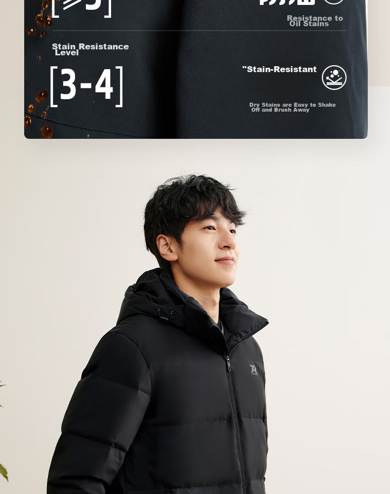 361° Men's Autumn Winter Three-Protection Water-Repellent Short Hooded Down Jacket 652544301D-3 9