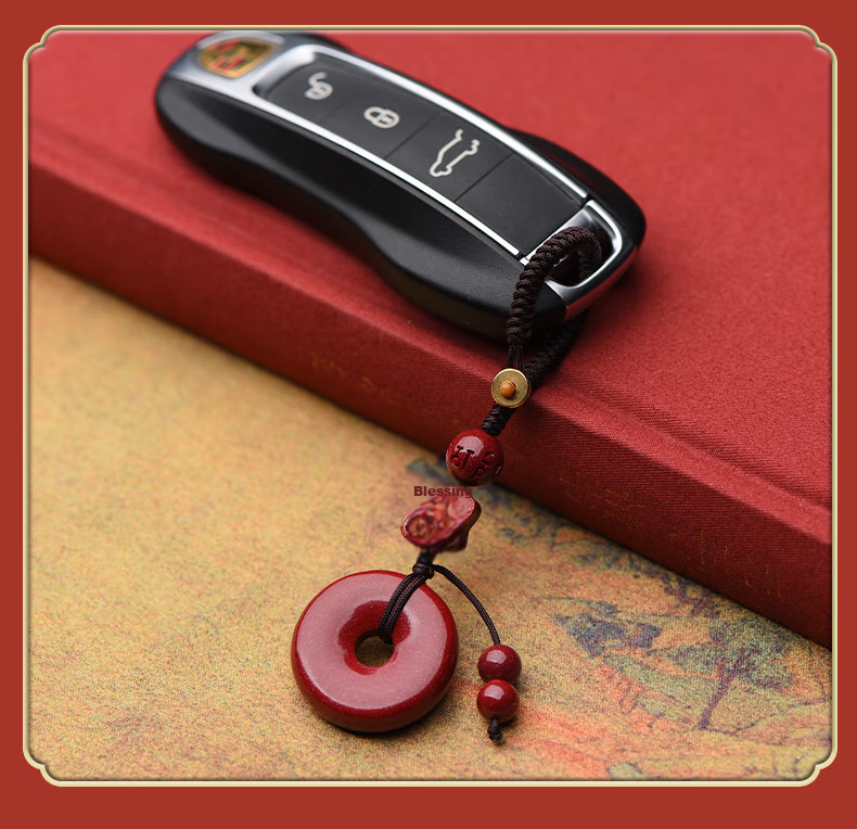 Cilingge Cinnabar Peace Buckle Pendant, Zodiac Year Amulet for Men And Women, Personalized Phone Charm, Creative Gift 4