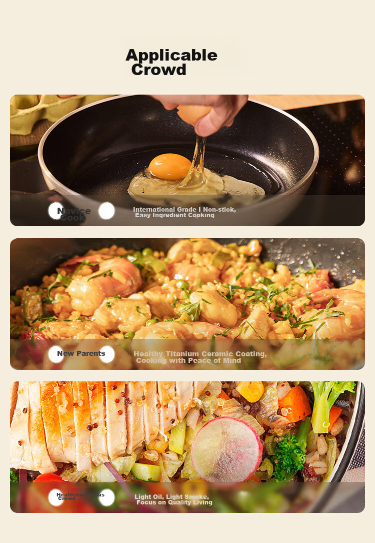 BALLARINI [Imported] Non-Stick Pan with Titanium Ceramic Coating, Flat Bottom Pan, Zero Fluorine, Induction Cooker Compatible, Stir-Fry Pan, 26CM, Laidro 9