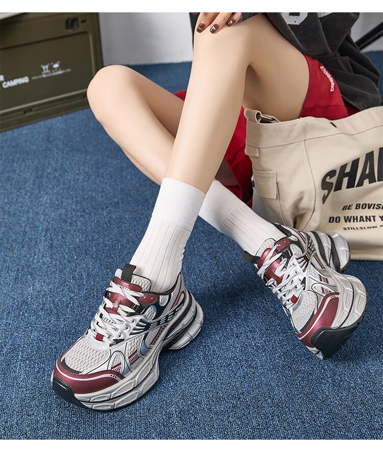 ZHR Women's Retro Dad Sneakers Thick Sole Height Increasing Casual Couple Shoes JT67 Black Size 37 14