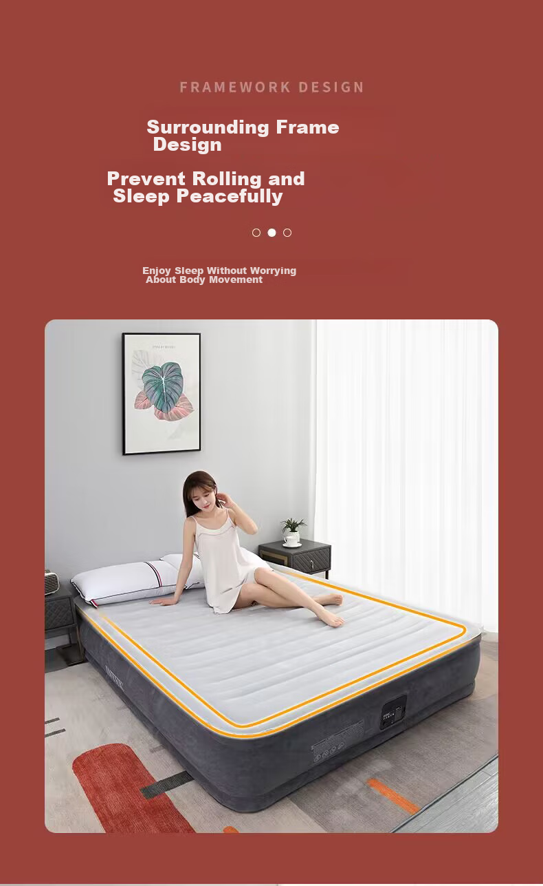 INTEX Built-In Electric Pump Single-Person Automatic Inflatable Bed, Home Nap Air Mattress Sleeping Pad Folding Bed with 1 Pillow, 67766NP 9