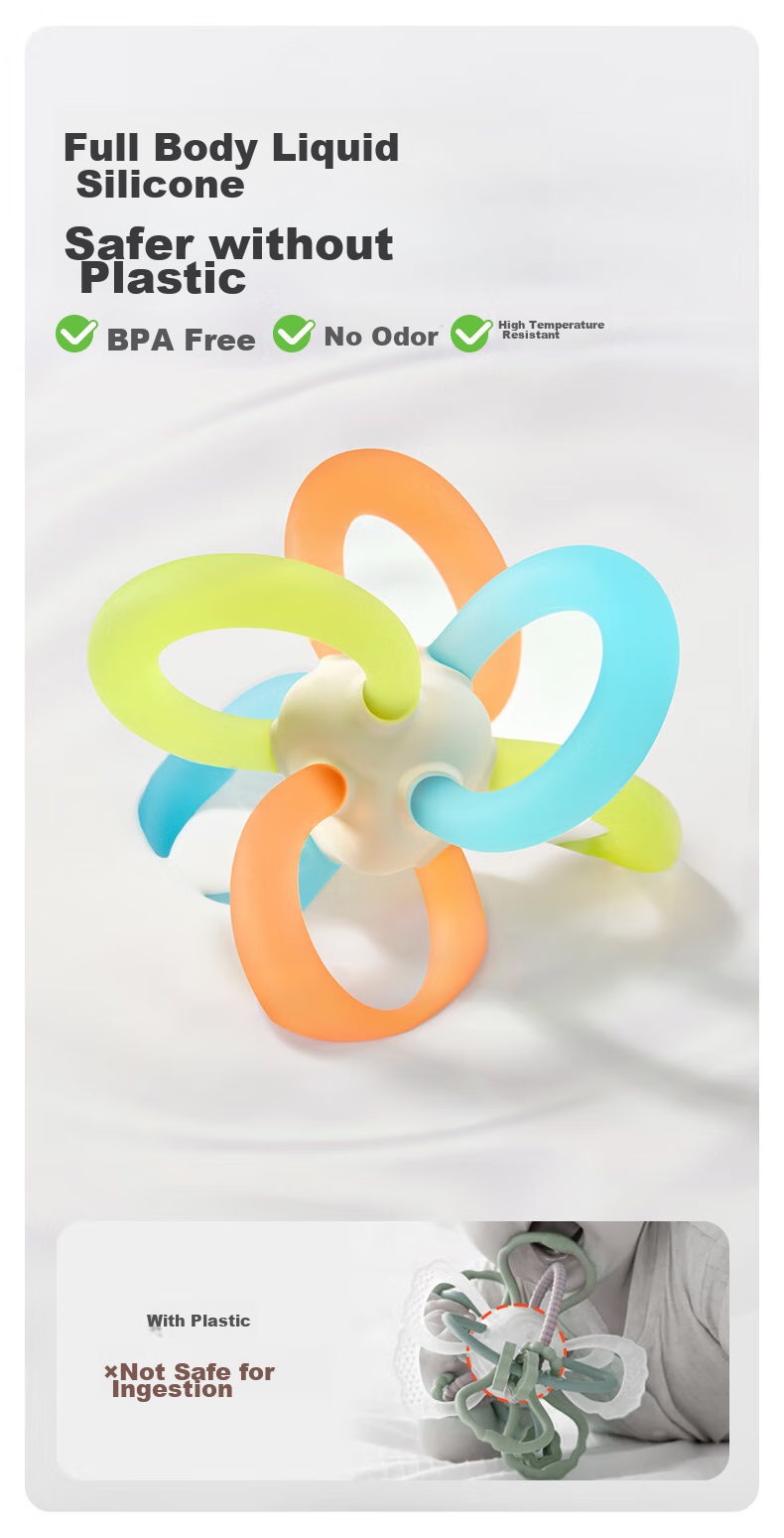 Shixi Manhattan Ball, Baby 0-6 Months Chewable Food-Grade Toy, Hand Grasping Ball for Oral Stage And Grip Training 8