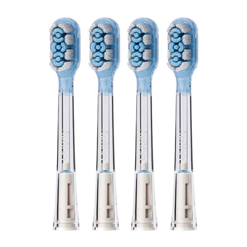 ApiYoo A9/P9 Series Electric Toothbrush Replacement Heads Soft Rubber Shock-Absorbing Copper-Free Brush Heads 4-Pack
