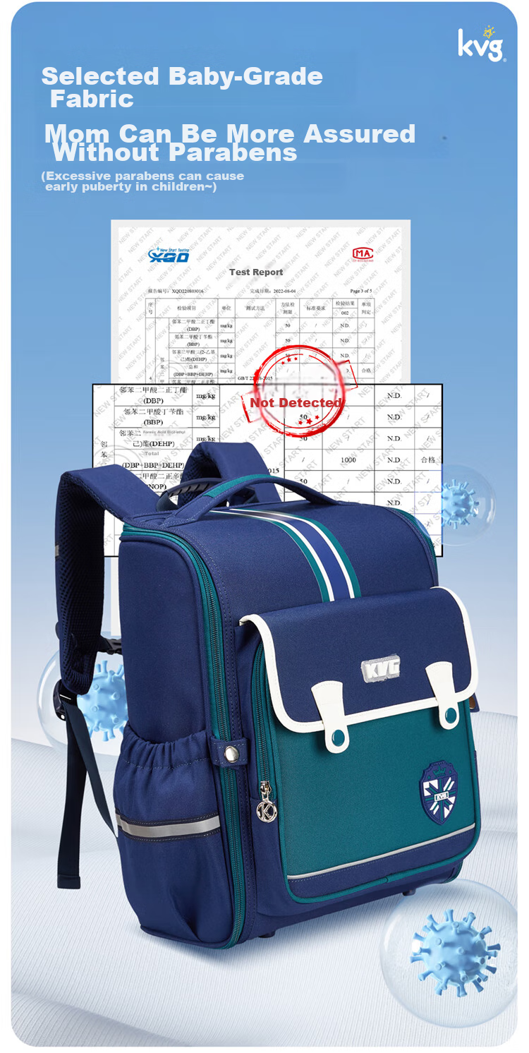 KVG Schoolbag for Primary School Students, Children's Backpack with Spine Protection And Load Reduction, Suitable for Grades 1-3, Double Shoulder Bag for Boys And Girls 9
