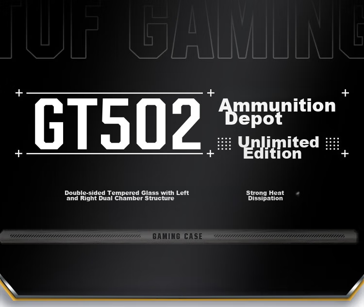 ASUS TUF GAMING GT502 Infinite Arsenal Edition Case, Full View without Pillars/ATX Motherboard/Dual Compartment Design/Tool-Free Disassembly 3