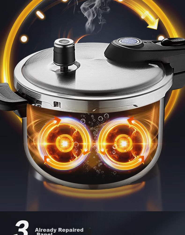 SUPOR Blue Eye Pressure Cooker, 304 Stainless Steel, Large Capacity, Suitable for Gas And Induction Stoves, 24CM 4