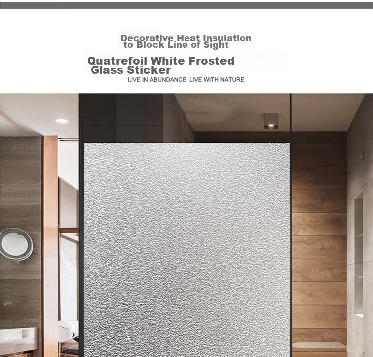 Quatrefoil Glass Sticker with Adhesive, Frosted Glass Film for Doors, Windows, Bathroom And Shower, Window Decal, 90*200cm 1