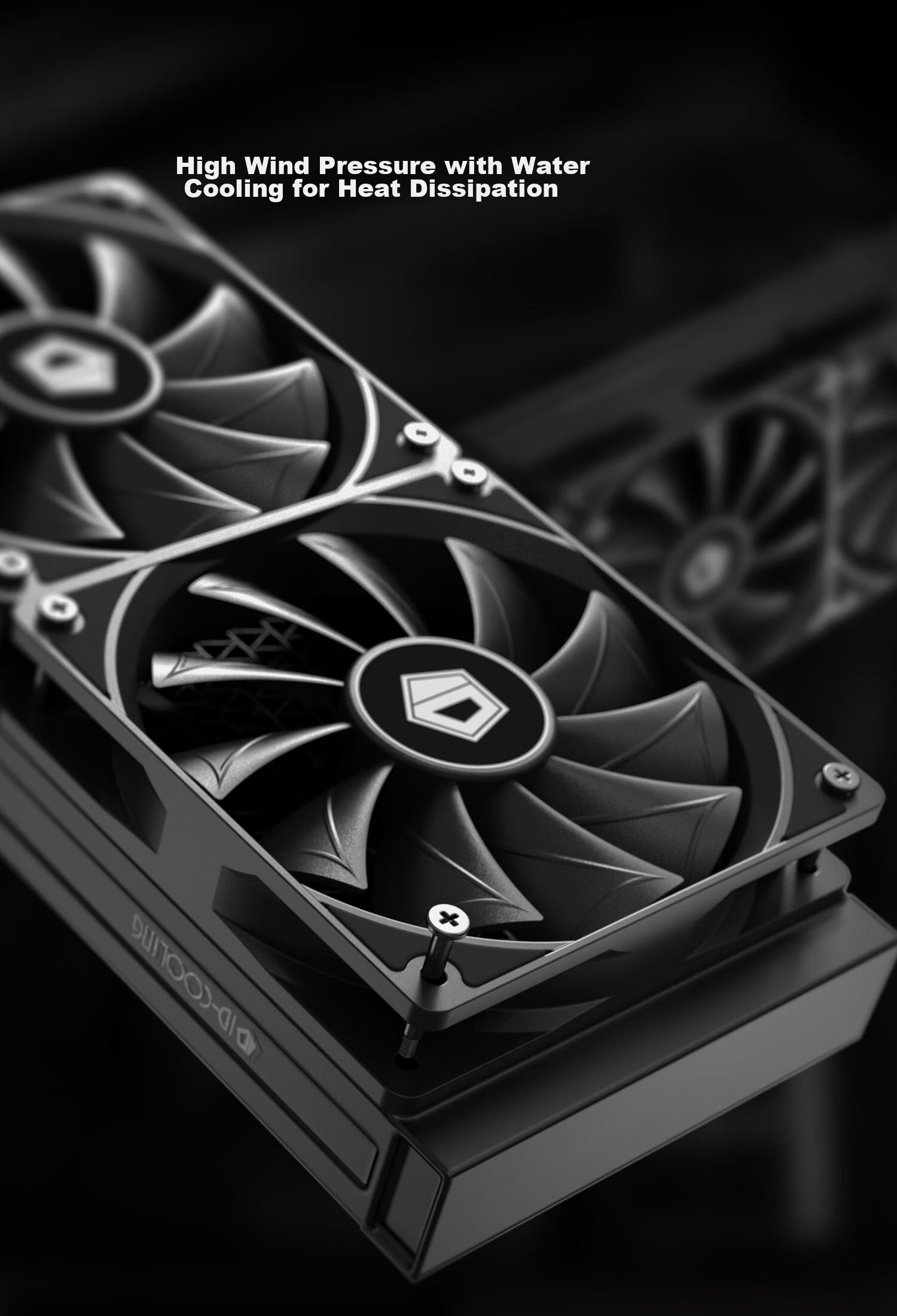 ID-COOLING (Kuren) 12CM Case Fan, Black Non-Glossy, 4PIN Interface, PWM Temperature Control Cooling, Suitable for 240/360 Water Cooling, Air Cooling Fan Modification, AS-120 8