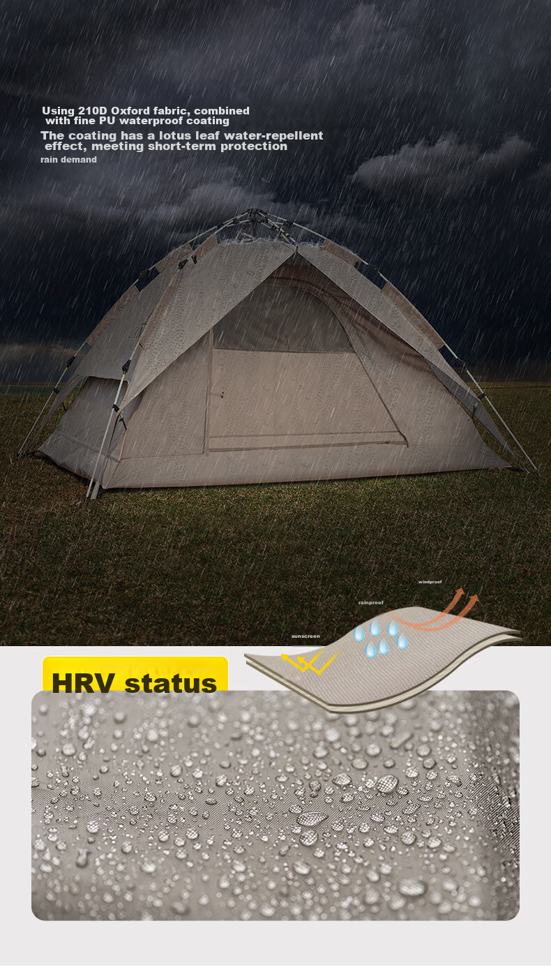 CAMEL Outdoor Black Gel Sun Protection Tent, Fully Automatic Portable Folding Thickened Rainproof Camping Equipment, A1S3NA111-3 8