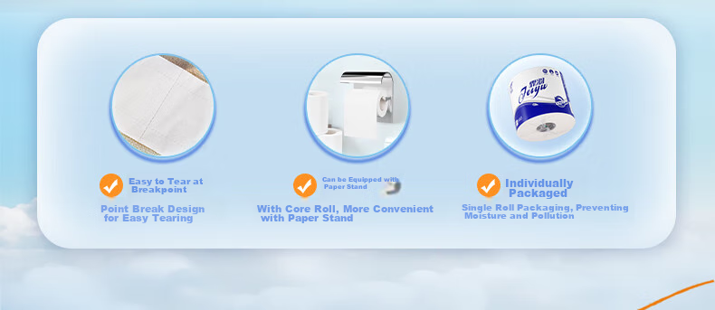 Feiyu Toilet Paper, 3-Ply, 140g*10 Rolls, Tissue Paper, Core Toilet Paper, Household Roll Paper, 4027-B 5