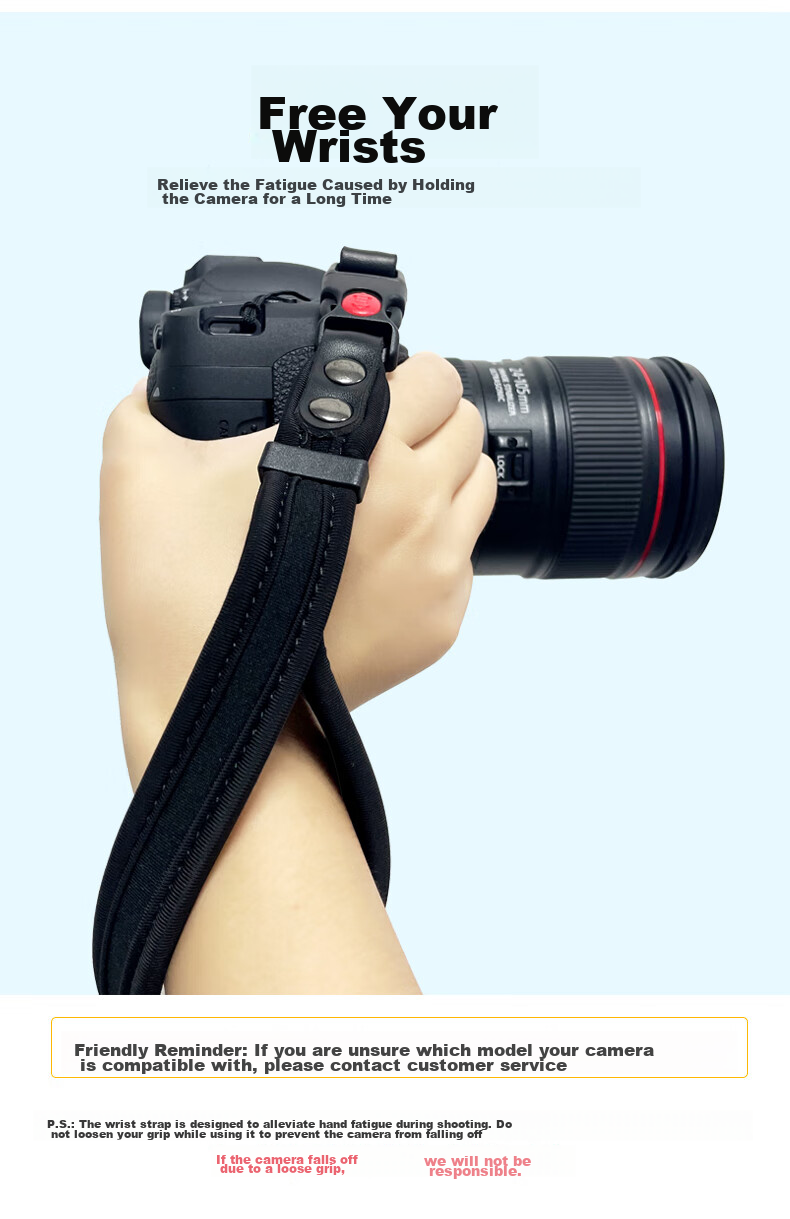 Shilifan Camera Wrist Strap, Quick Release Braided Wristband for Canon/Nikon/Sony Mirrorless Cameras, Accessory with Safety Lock 7