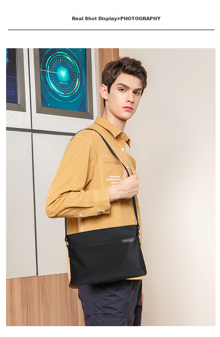 GOLF Men's Nylon Water-Resistant Shoulder Bag, Large Capacity Crossbody Bag, Casual Trendy Lightweight Fashionable Satchel 12